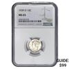 Image 1 : 1939-D Mercury Silver Dime NGC MS65