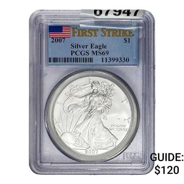 2007 American Silver Eagle 1oz PCGS MS69