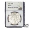 Image 1 : 1884-CC Morgan Silver Dollar NGC MS63