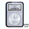 Image 1 : 2001 American Silver Dollar $1 NGC MS69