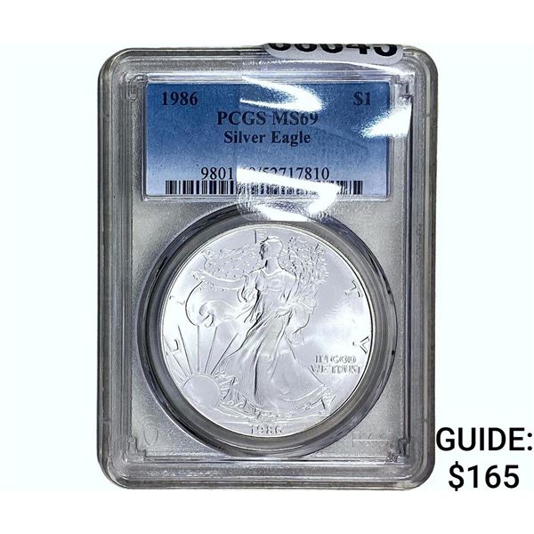 1986 American Silver Dollar $1 PCGS MS69