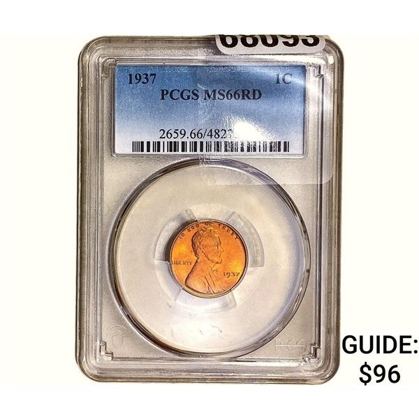 1937 Wheat Cent PCGS MS66 RD