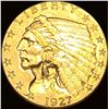Image 1 : 1927 Indian Head Gold $2.50 Quarter Eagle CLOSELY UNCIRCULATED