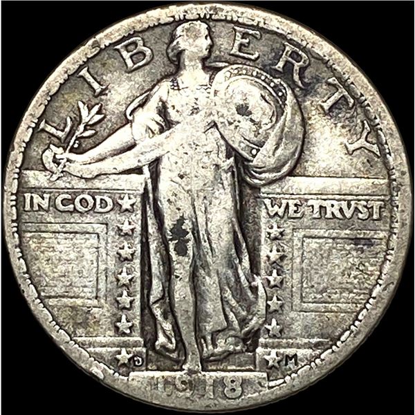 1918-D Standing Liberty Quarter LIGHTLY CIRCULATED