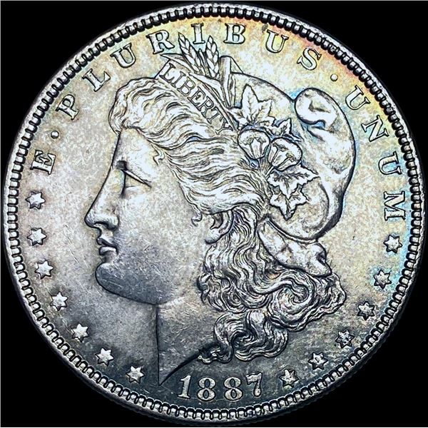1887 Toned Silver Morgan Dollar CHOICE BU