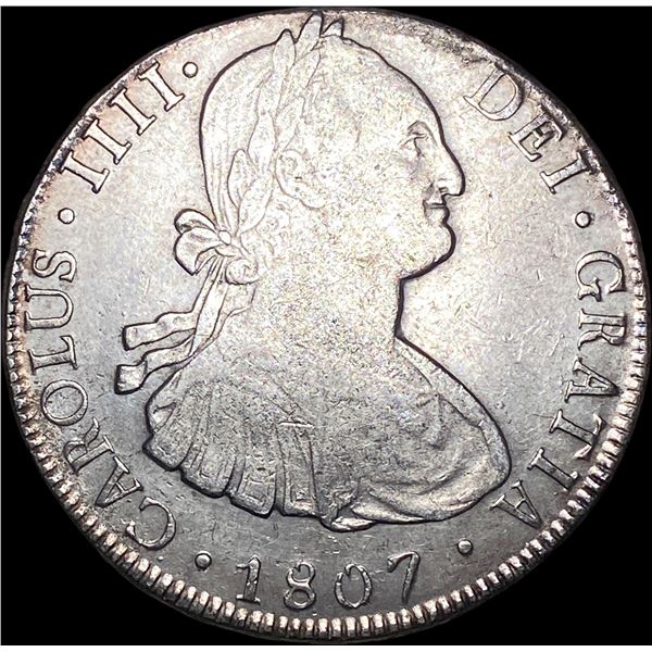 1807PTS-PJ Bolivia Silver 8 Reales NEARLY UNCIRCULATED