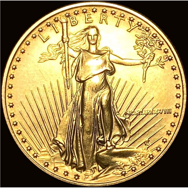 1988 1/2oz Gold American Eagle $25 SUPERB GEM BU