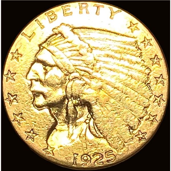 1925-D Indian Head Gold $2.50 Quarter Eagle NEARLY UNCIRCULATED