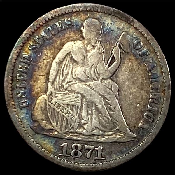 1871-S Silver Seated Liberty Dime NICELY CIRCULATED