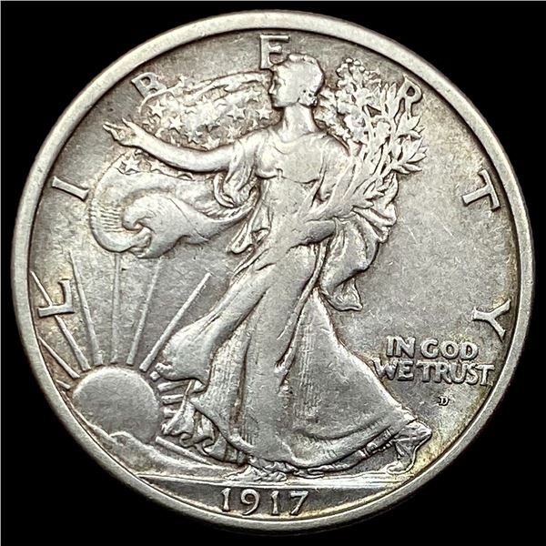 1917-D Silver Walking Liberty Half Dollar CLOSELY UNCIRCULATED
