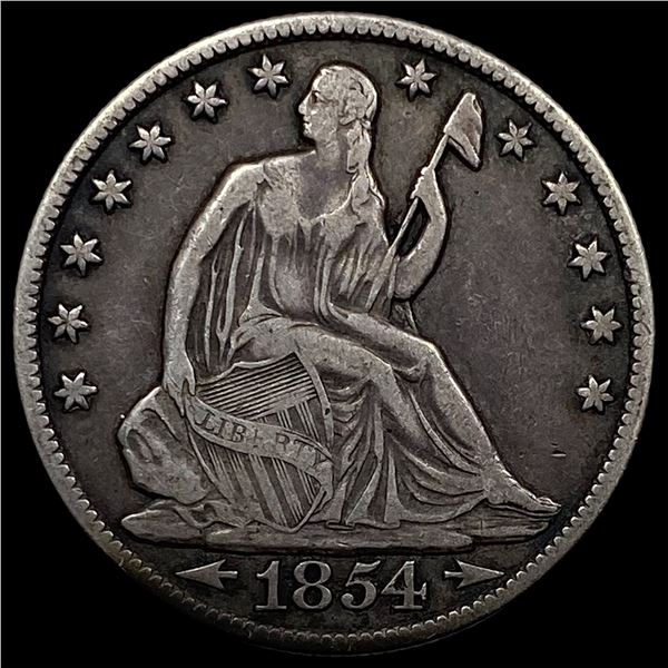 1854-O Silver Seated Liberty Half Dollar LIGHTLY CIRCULATED