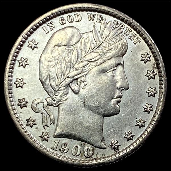 1900-S Silver Barber Quarter CHOICE AU