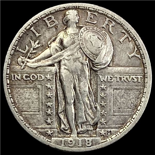 1918 Silver Standing Liberty Quarter NEARLY UNCIRCULATED