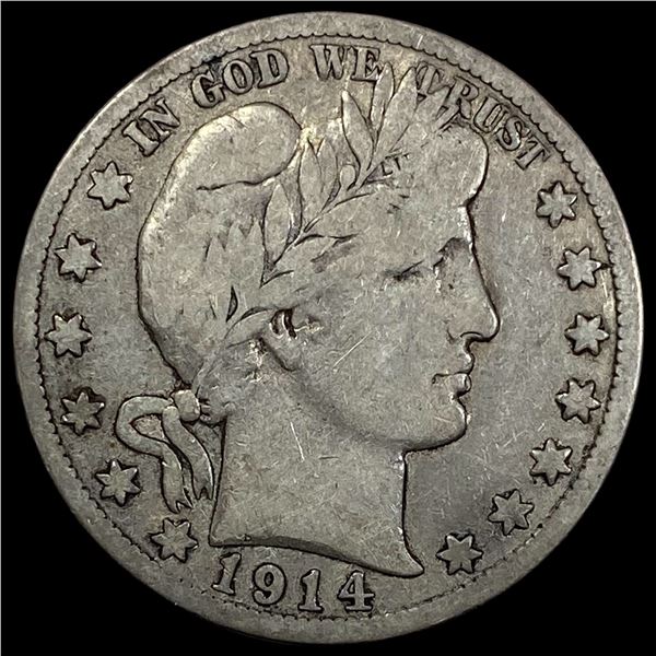 1914-S Silver Barber Half Dollar NICELY CIRCULATED