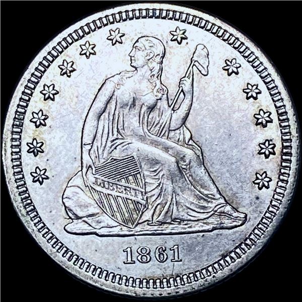 1861 Seated Liberty Quarter CHOICE AU