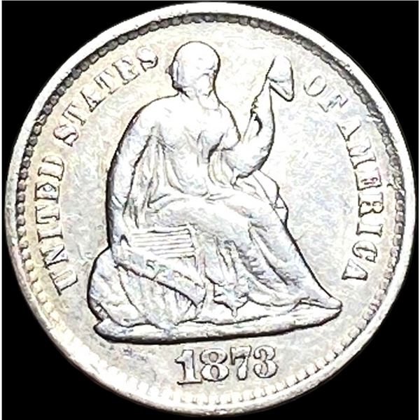 1873-S Silver Half Dime CLOSELY UNCIRCULATED