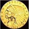 Image 1 : 1911 Indian Head Gold $2.50 Quarter Eagle CLOSELY UNCIRCULATED