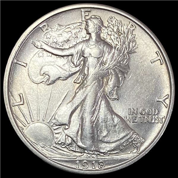 1918-S Walking Liberty Half Dollar NEARLY UNCIRCULATED
