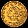 Image 1 : 1907 Liberty Head Gold Quarter Eagle $2.50 UNCIRCULATED