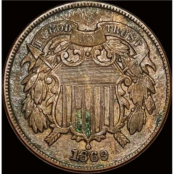 1869 Copper Two-Cent Piece NICELY CIRCULATED