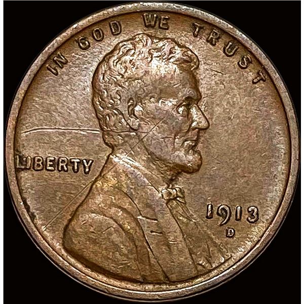 1913-D Bronze Lincoln Wheat Cent NEARLY UNCIRCULATED