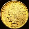 Image 1 : 1907 Indian Head Eagle $10 Gold Coin CLOSELY UNCIRCULATED