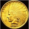 Image 1 : 1907 Indian Head Eagle $10 Gold Coin CLOSELY UNCIRCULATED