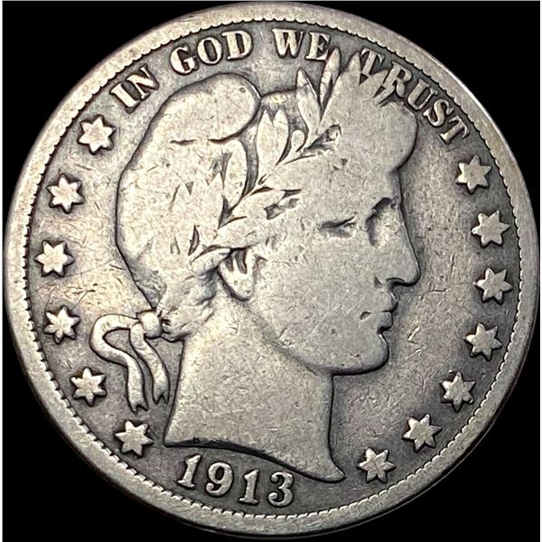 1913 Silver Barber Half Dollar NICELY CIRCULATED