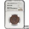 Image 1 : 1855 Braided Hair Large Cent NGC MS65 BN Upright 55