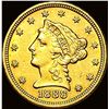 Image 1 : 1888 Liberty Head Gold Quarter Eagle $2.50 CLOSELY UNCIRCULATED