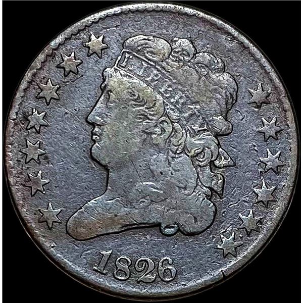 1826 Classic Head Half Cent LIGHTLY CIRCULATED