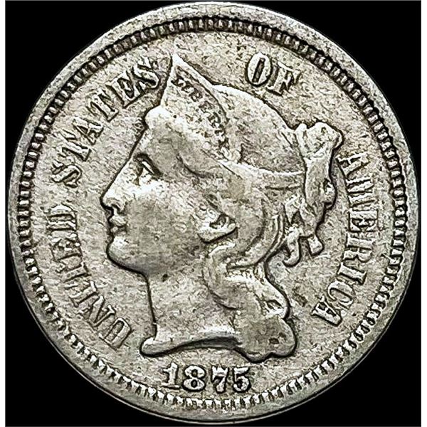 1875 Nickel Three-Cent Piece LIGHTLY CIRCULATED