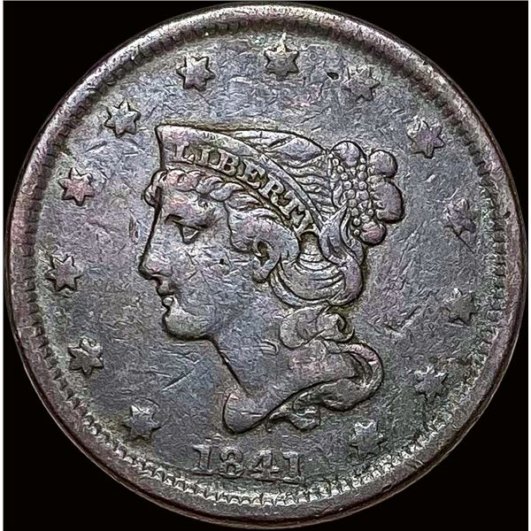1841 Braided Hair Large Cent LIGHTLY CIRCULATED