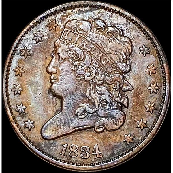 1834 Classic Head Half Cent NEARLY UNCIRCULATED