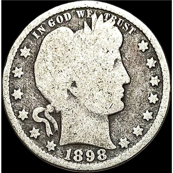 1898 Silver Barber Quarter NICELY CIRCULATED