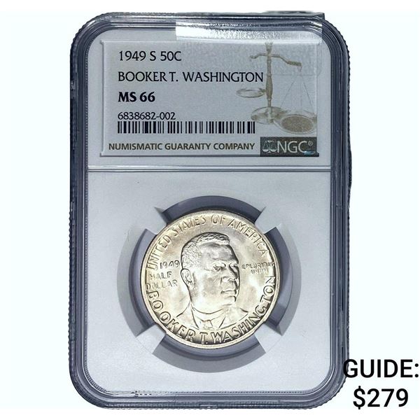 1949-S Booker T Half Dollar NGC MS66