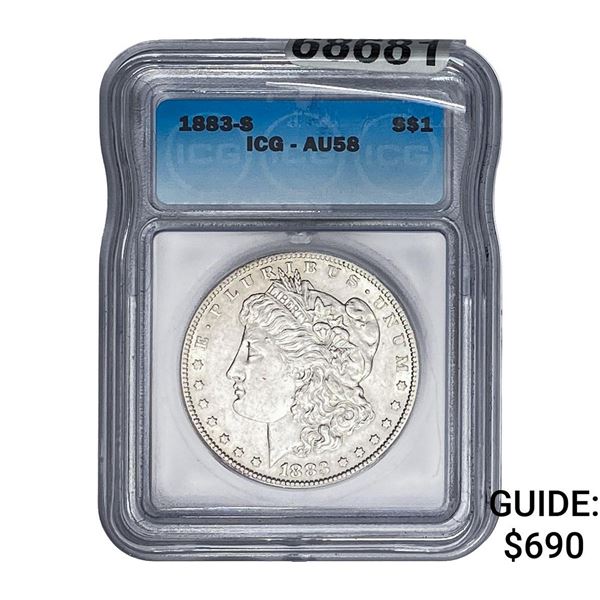 1883-S Morgan Silver Dollar ICG AU58