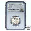 Image 1 : 1951-D Washington Silver Quarter NGC MS64