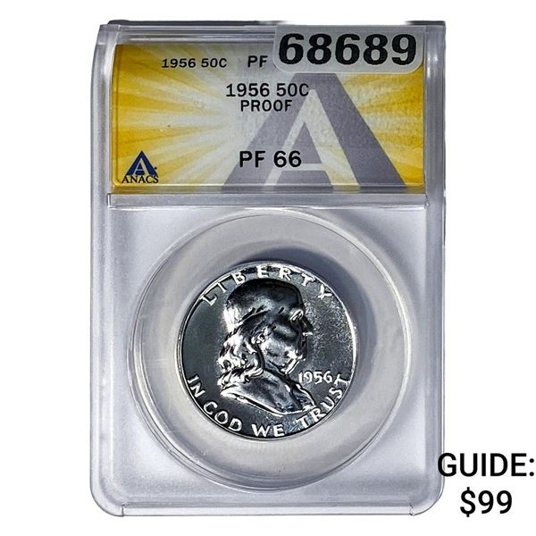 1956 Franklin Half Dollar ANACS PF66 Proof