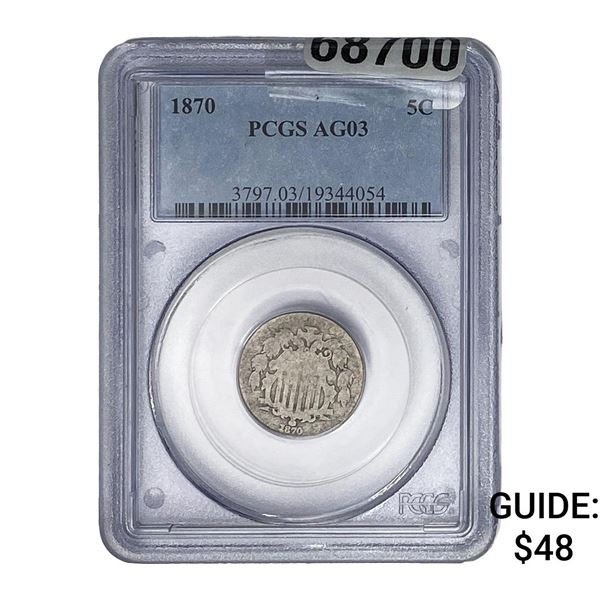1870 Liberty Victory Nickel PCGS AG03
