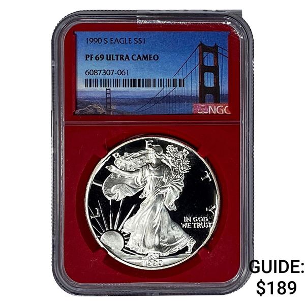 1990-S Silver Eagle NGC PF69 Ultra Cameo