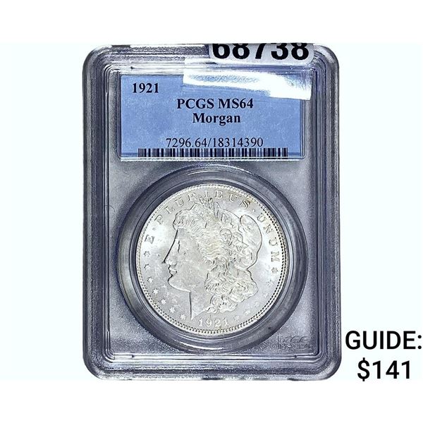 1921 Morgan Silver Dollar PCGS MS64
