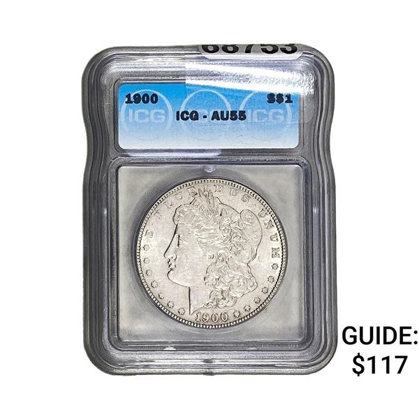 1900 Morgan Silver Dollar ICG AU55