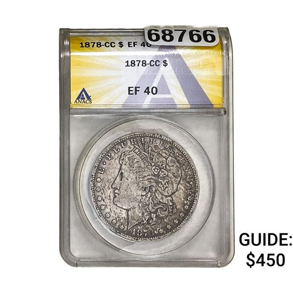 1878-CC Morgan Silver Dollar ANACS EF40
