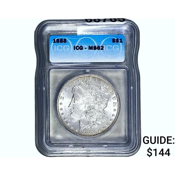 1888 Morgan Silver Dollar ICG MS62