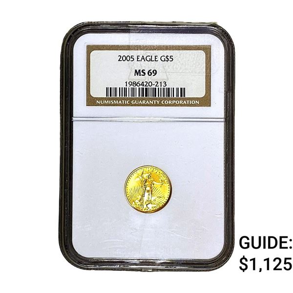 2005 $5 1/10oz Gold Half Eagle NGC MS69