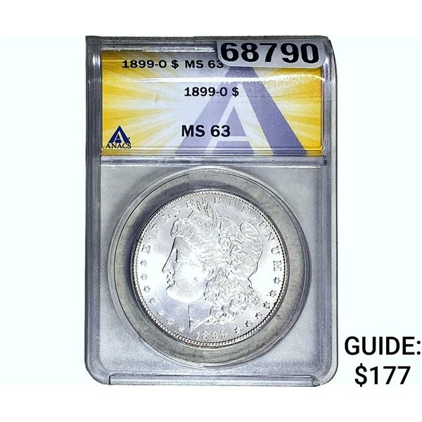 1899-O Morgan Silver Dollar ANACS MS63