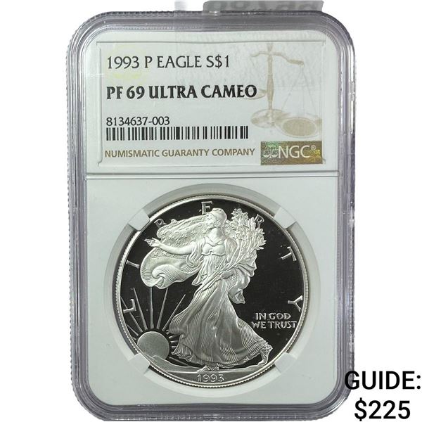 1993-P Silver Eagle NGC PF69 Ultra Cameo