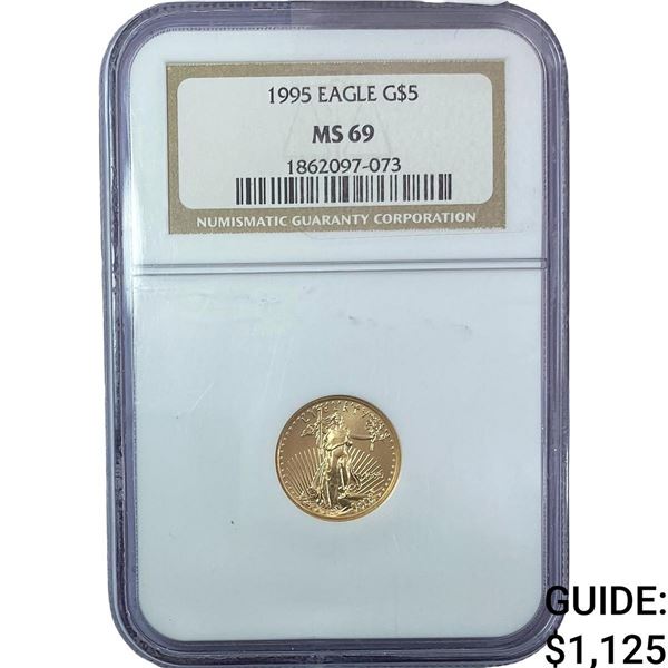 1995 $5 1/10oz Gold Half Eagle NGC MS69