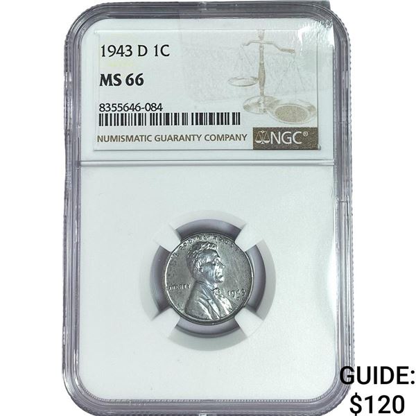 1943-D Wheat Cent NGC MS66